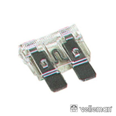 Fusível automóvel plano transparente com lâminas metálicas