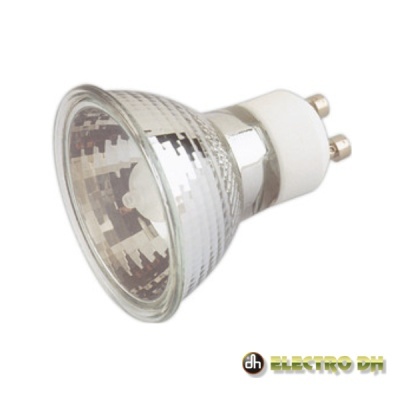 Lâmpada halogénea GU10 reflectora com base branca e vidro facetado
