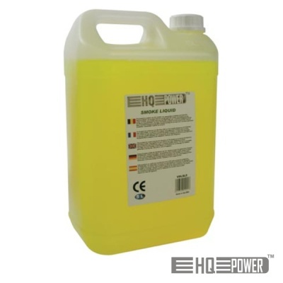 Recipiente plástico amarelo com líquido e rótulo HQ POWER