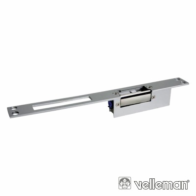Fecho elétrico metálico prata com logótipo Velleman