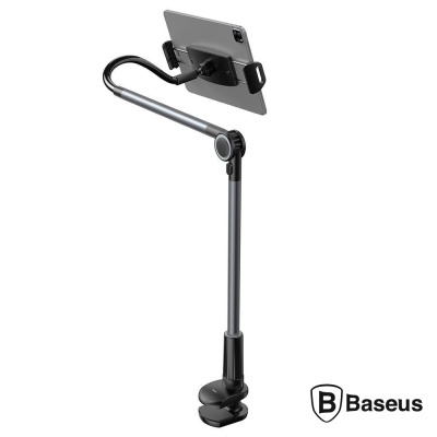Suporte ajustável de mesa para smartphone Baseus em metal e plástico preto e cinzento