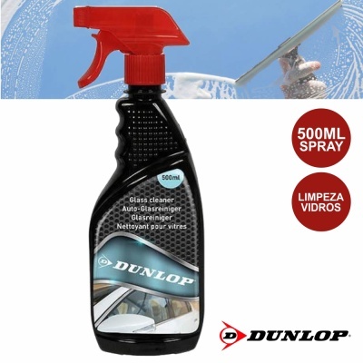 Frasco pulverizador de limpador de vidros Dunlop 500ml com tampa vermelha