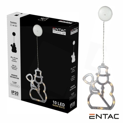 Decoração de Natal LED boneco de neve para janela, marca ENTAC
