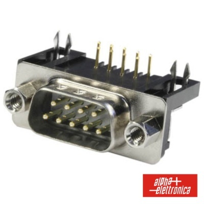 Conector macho VGA metálico com 15 pinos