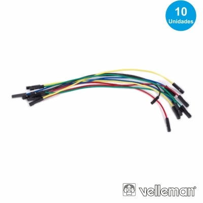 Conjunto de cabos jumper masculinos coloridos para eletrónica