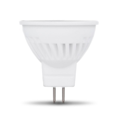 Lâmpada LED branca com base bi-pin em fundo branco