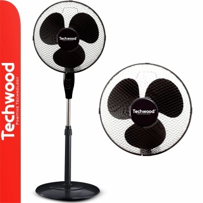 Ventoinhas Techwood negras com três pás e proteção metálica