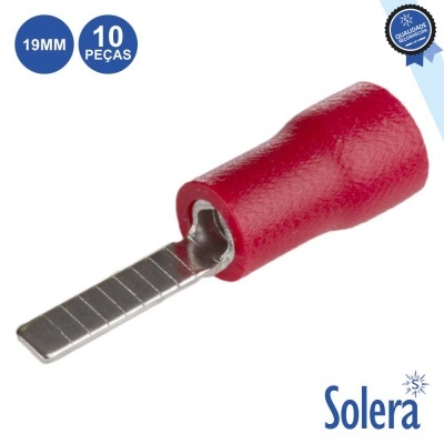 Terminal elétrico isolado vermelho Solera 19MM 10 peças