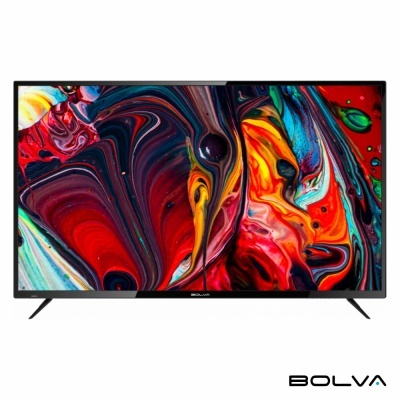 Televisor com imagem abstracta colorida em moldura preta