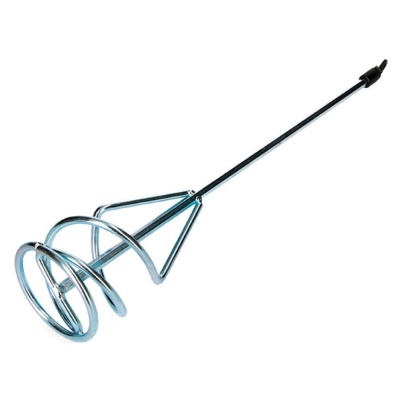 Misturador metálico de tinta com haste preta e espiral cromada