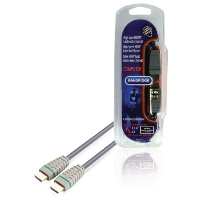 Cabo HDMI Bandridge de alta velocidade com embalagem plástica