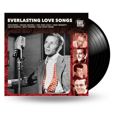 Capa de coleção de discos de vinil Everlasting Love Songs com fotos de cantores clássicos