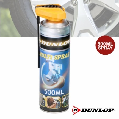 Spray Dunlop Multi Spray 500ml com tampa amarela e texto visível