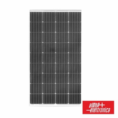 Painel solar retangular cinzento e preto com moldura branca