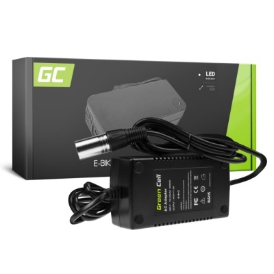 Carregador Green Cell AC Adapter e caixa preta verde GC para e-bike