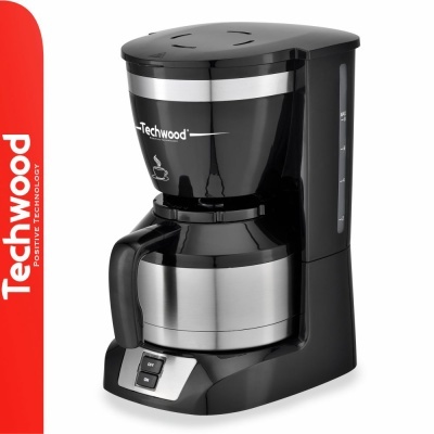 Máquina de café de filtro Techwood preto com jarro térmico aço inox