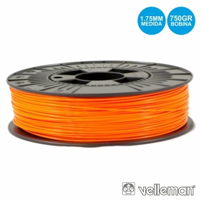 Bobina de filamento laranja 1.75MM 750GR para impressora 3D