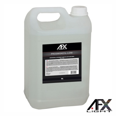 Recipiente de plástico translúcido branco de 5L com etiqueta preta da marca AFX Light