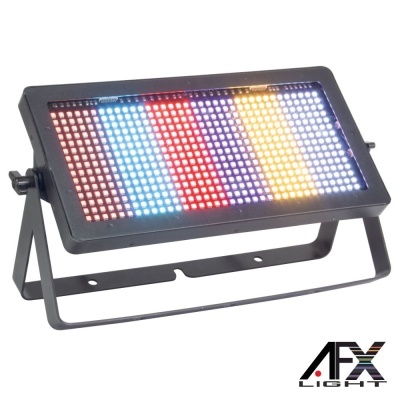 Luz LED retangular colorida AFX Light em suporte preto