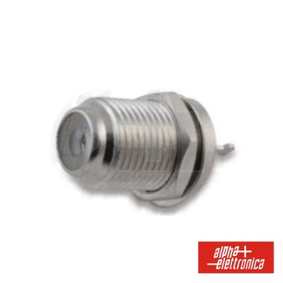 Conector coaxial metálico com rosca e porca de aperto da Alpha Elettronica