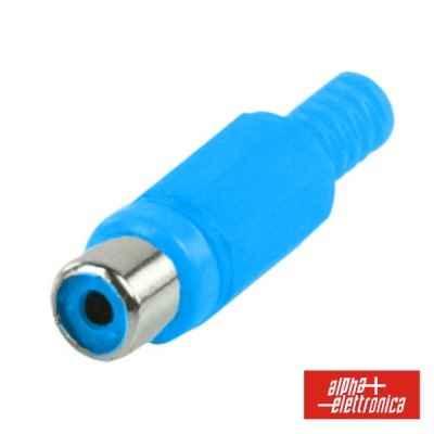 Adaptador fêmea RCA azul com ponta metálica