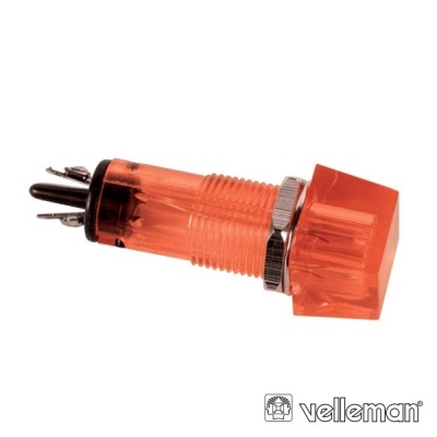 Botão interruptor luminoso quadrado laranja Velleman