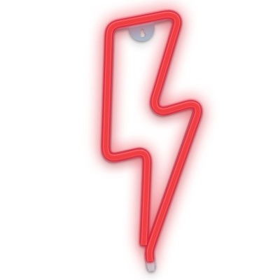 Luz de néon vermelha em forma de raio