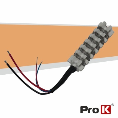 Resistor de fio enrolado com fios coloridos e logótipo ProK