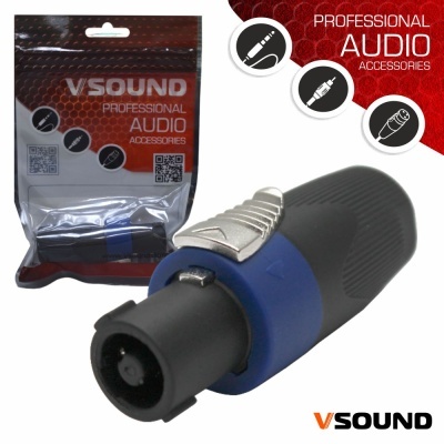 Conector de áudio profissional VSOUND em embalagem plástica transparente