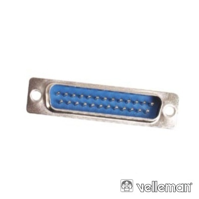 Conector macho D-sub 25 pinos metal e azul