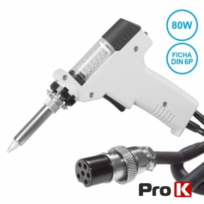 Pistola de soldar com conector DIN 6P e indicação 80W