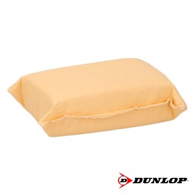 Almofada retangular cor amarelo claro com tecido texturizado e logótipo DUNLOP