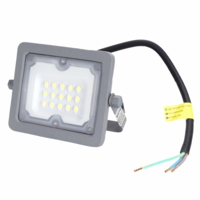 Refletor LED cinzento com 16 LEDs e cabo preto com três fios