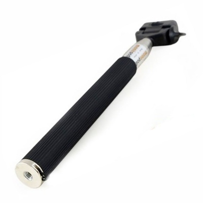 Monopé para câmara com punho preto texturizado e suporte