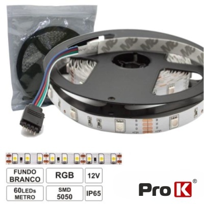 Fita LED RGB Pro K com 60 LEDs por metro e conector de quatro pinos