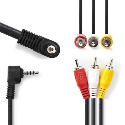 Cabos com conectores RCA e conector de 3,5 mm