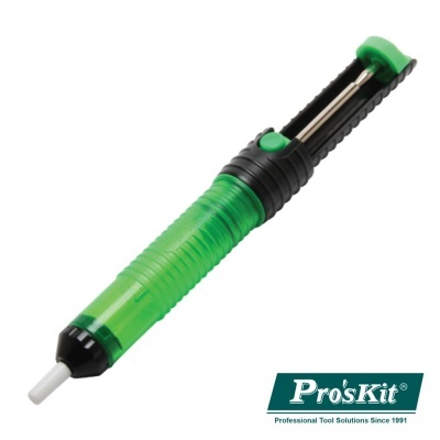 Extrator de solda Pro'sKit verde e preto com ponta branca