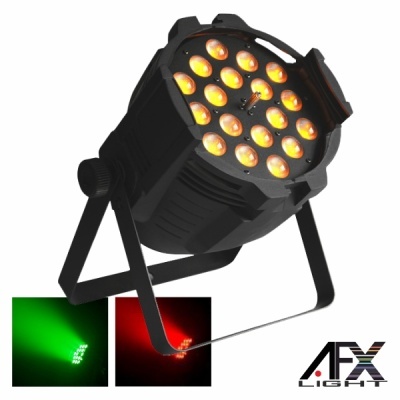 Projetor de luz LED preto com 18 LEDs âmbar e suporte ajustável