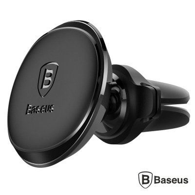 Suporte magnético Baseus para carro preto com presilha para ventilação
