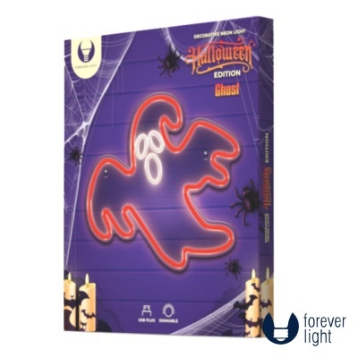 Embalagem de luz decorativa neon em forma de fantasma para Halloween