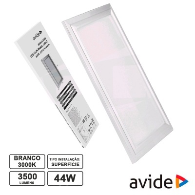 Painel LED branco retangular Avide com embalagem