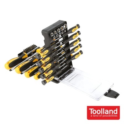 Conjunto de chaves de precisão Toolland com suporte plástico