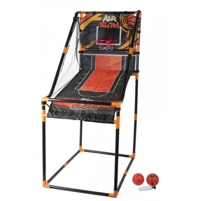 Jogo de basquetebol AIR SLAM com estrutura metálica preta e detalhes laranja
