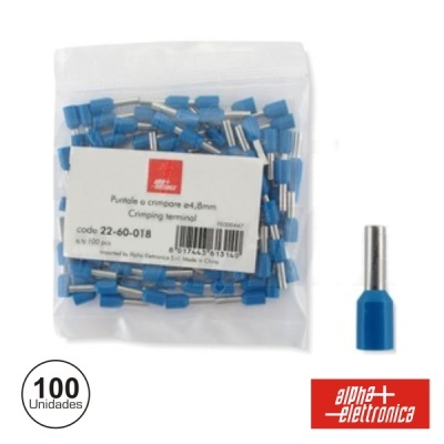 Pacote de terminais de crimpagem isolados azuis Alfa Elettronica