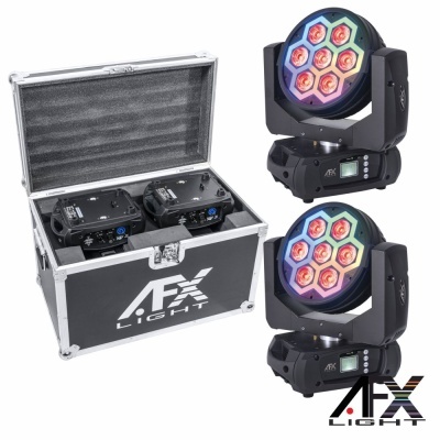 Conjunto de luzes LED circulares coloridas com mala preta AFX LIGHT
