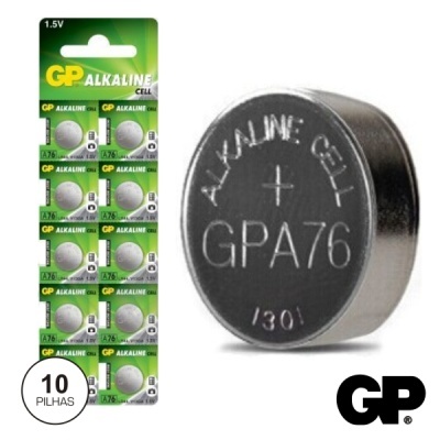 Pacote de 10 pilhas alcalinas GP modelo GPA76