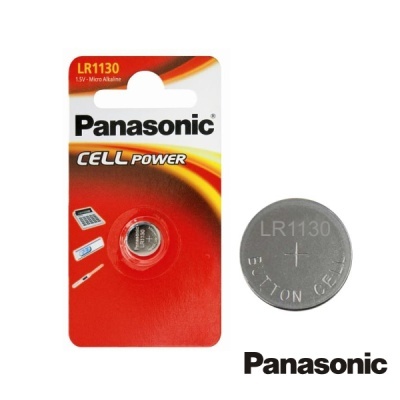 Bateria Panasonic LR1130 1,5V Micro Alcalina em embalagem vermelha e branca