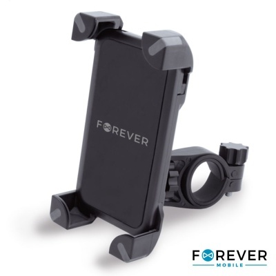 Suporte para telemóvel preto com detalhes cinza da marca FOREVER com alça para fixação
