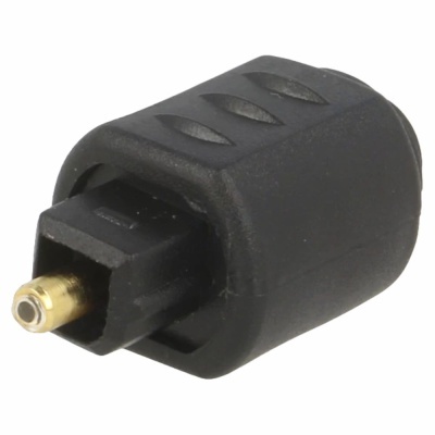 Adaptador de áudio digital preto conector óptico