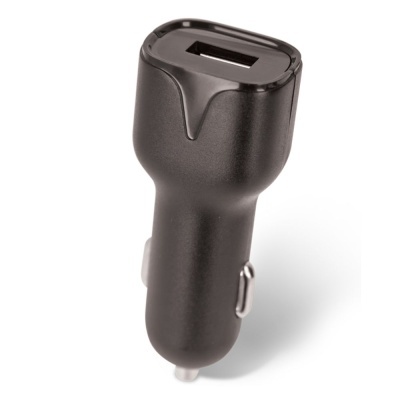 Carregador de carro USB preto com porta única